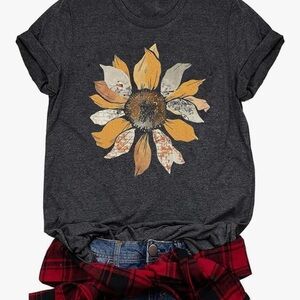 Charcoal Sunflower Graphic Tee